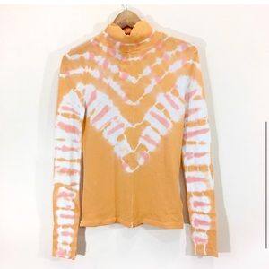 Free People Psychedelic Tie-Dye Mock Turtleneck